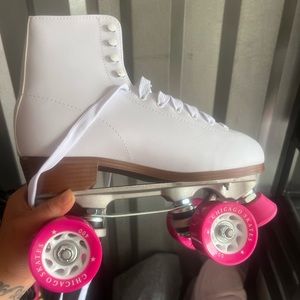 Rolling skates, pink/white